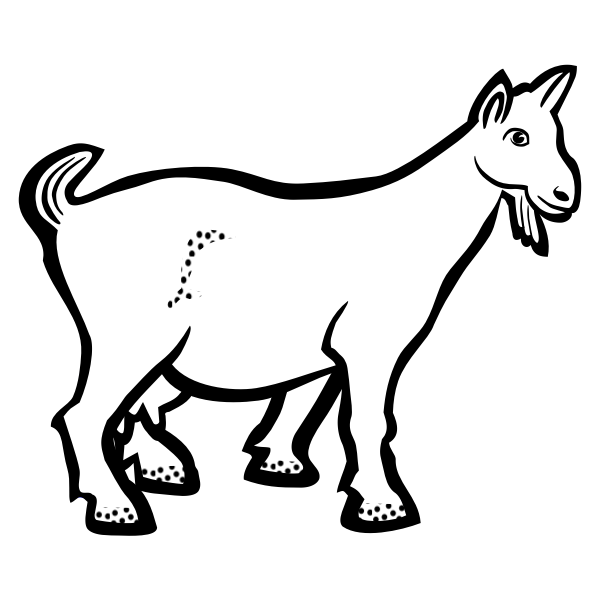 SVG Goat with freckles black and white illustration