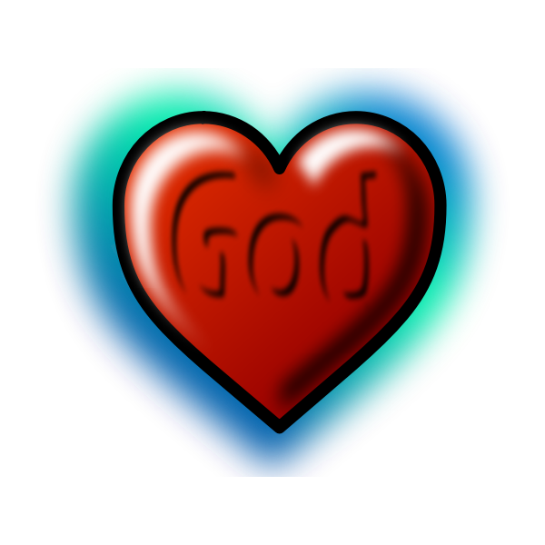 SVG God Heart Editable Text
