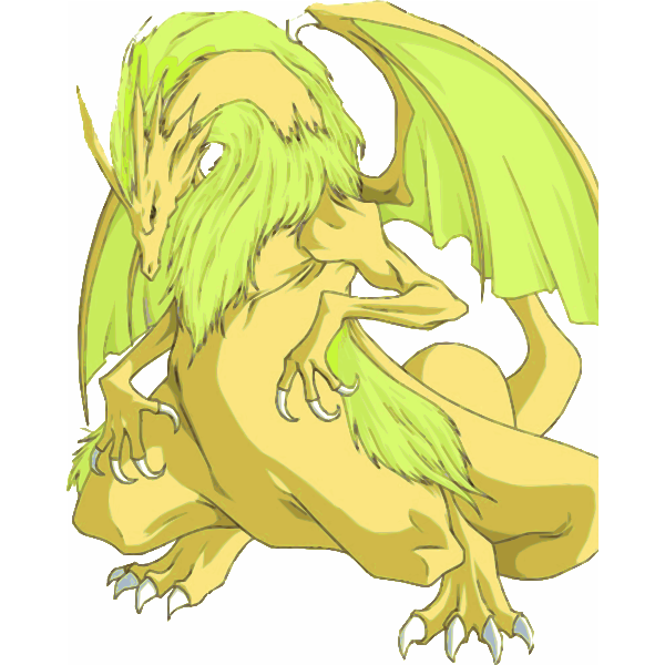 SVG Gold and Green Cartoon Dragon