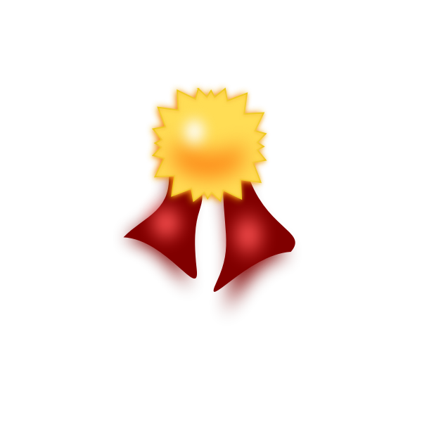 SVG Gold and red ribbon medal vector image