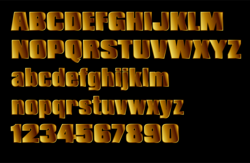 SVG Gold Block Letters