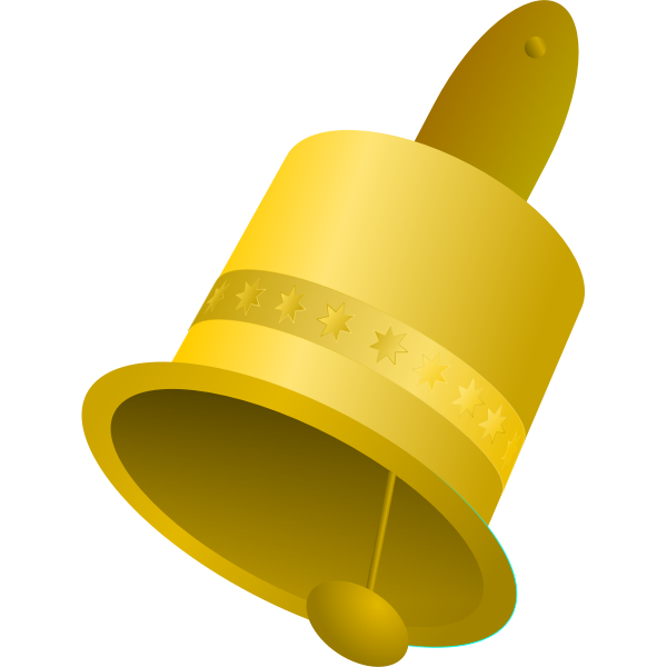 SVG Gold Christmas Bell Vector