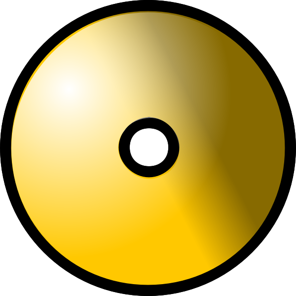 SVG Gold colored CD-ROM vector illustration
