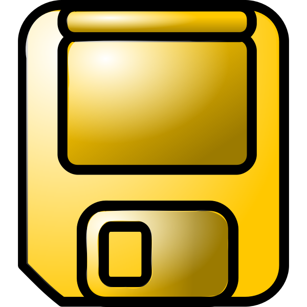 SVG Gold colored floppy disc vector graphics