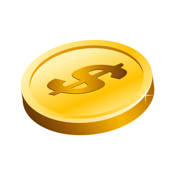 SVG Gold Dollar Coin Vector