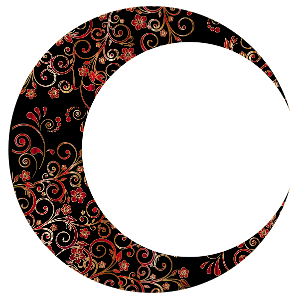 SVG Gold Floral Crescent Moon Mark II 9