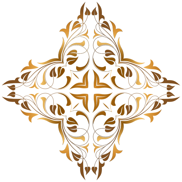 SVG Gold flower design element vector drawing
