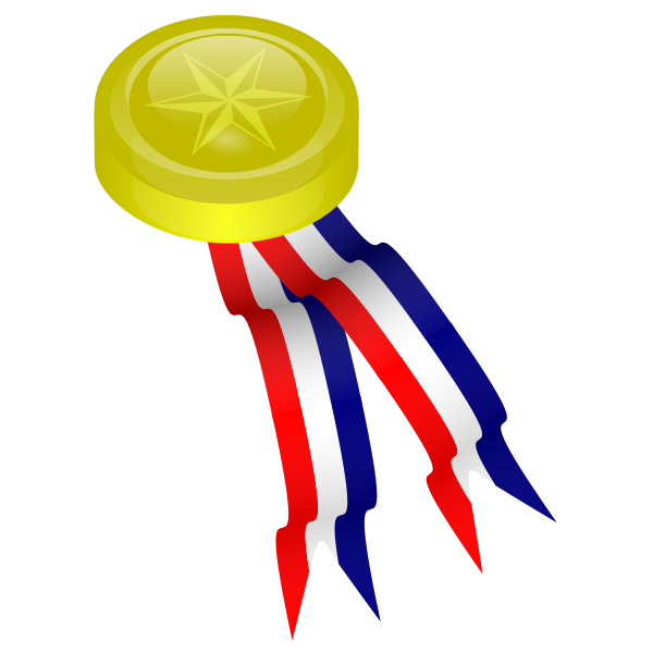 SVG Gold medal with ribbons vector illustration