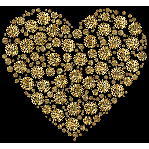 SVG Gold Petals Heart With Background