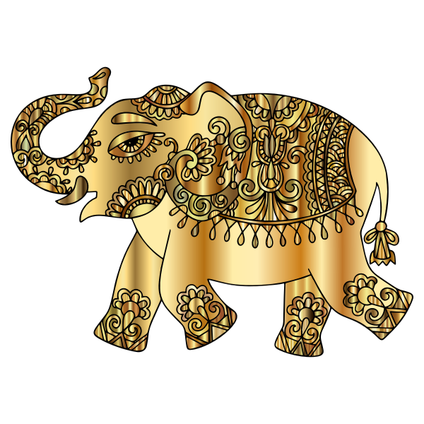 SVG Gold Playful Elephant