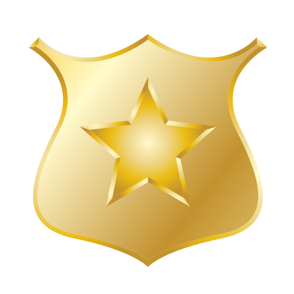 SVG Gold police badge vector drawing