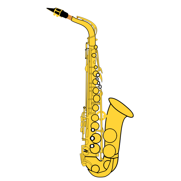 SVG Gold saxophone vector illustration