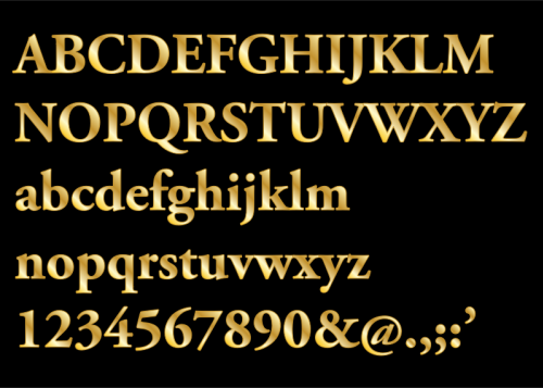 SVG Gold Serif Letters