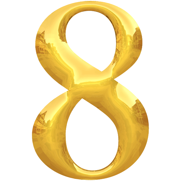 SVG Gold typography number 8