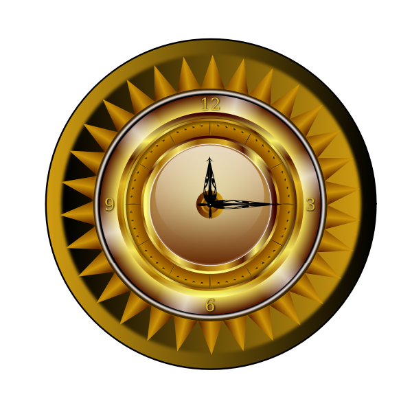 SVG Gold wall clock vector graphics