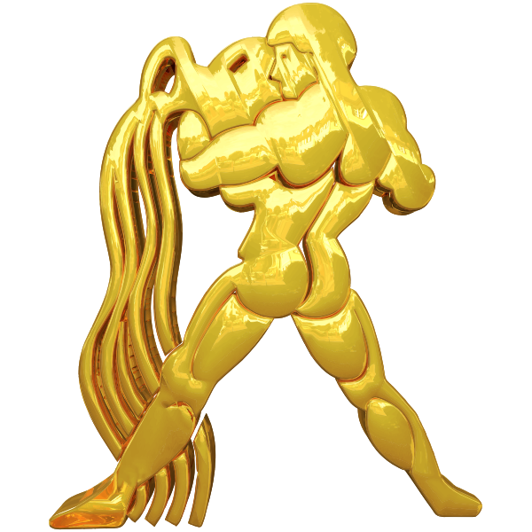 SVG Golden Aquarius Horoscope Sign