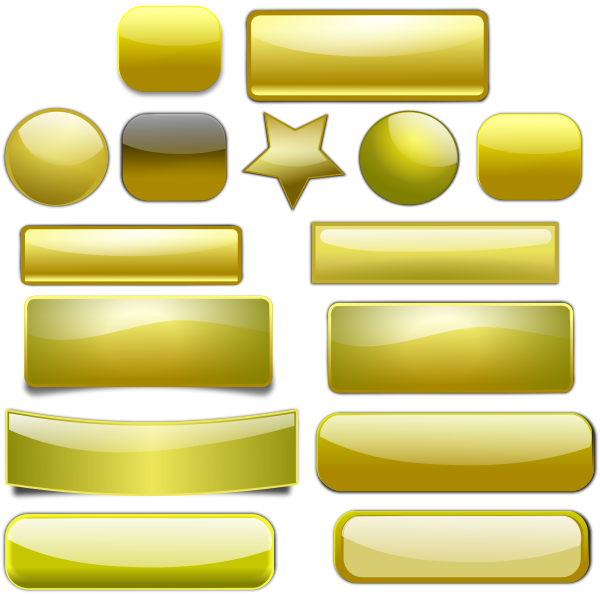 SVG Golden Buttons Vector Set