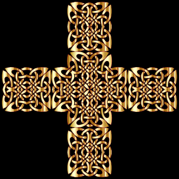 SVG Golden Celtic knot in cross