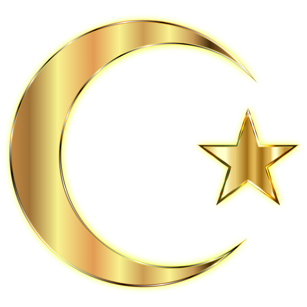 SVG Golden Crescent Moon And Star Enhanced Without Background