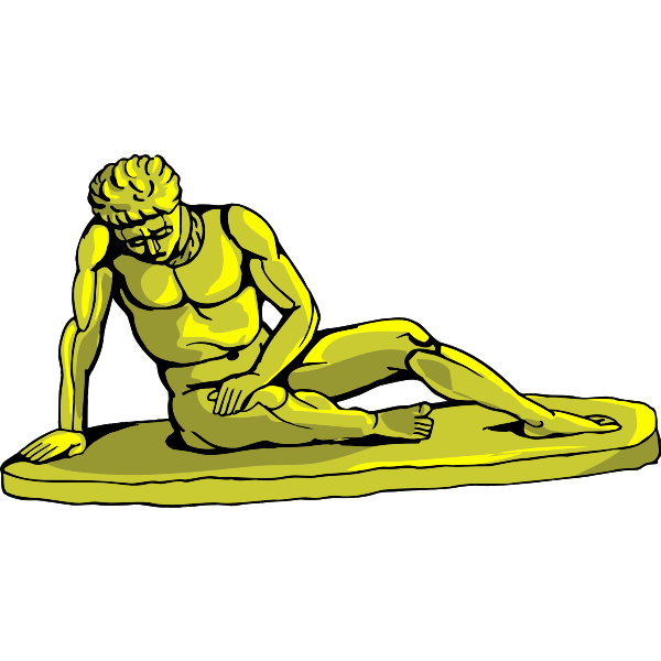 SVG Golden defeated man sculpture