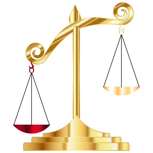 SVG Golden disbalanced scale