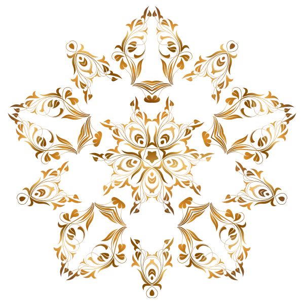 SVG Golden floral star vector image