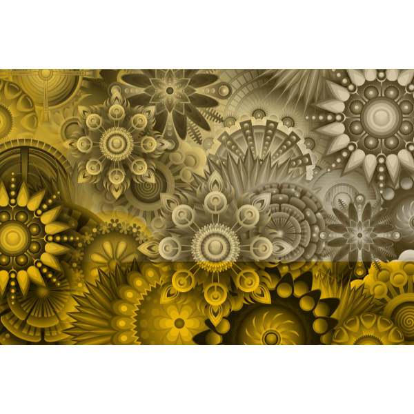 SVG Golden flowers pattern