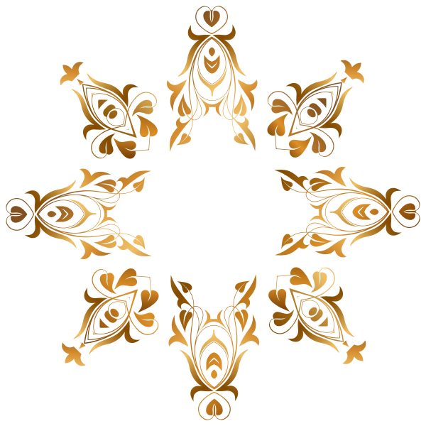 SVG Golden leaves in starry frame