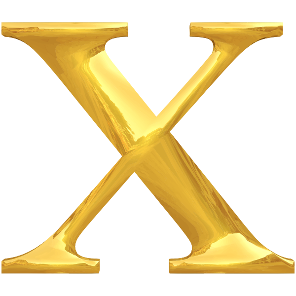 SVG Golden letter X