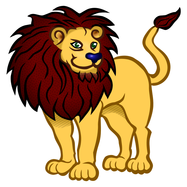 SVG Golden lion cartoon character vector image