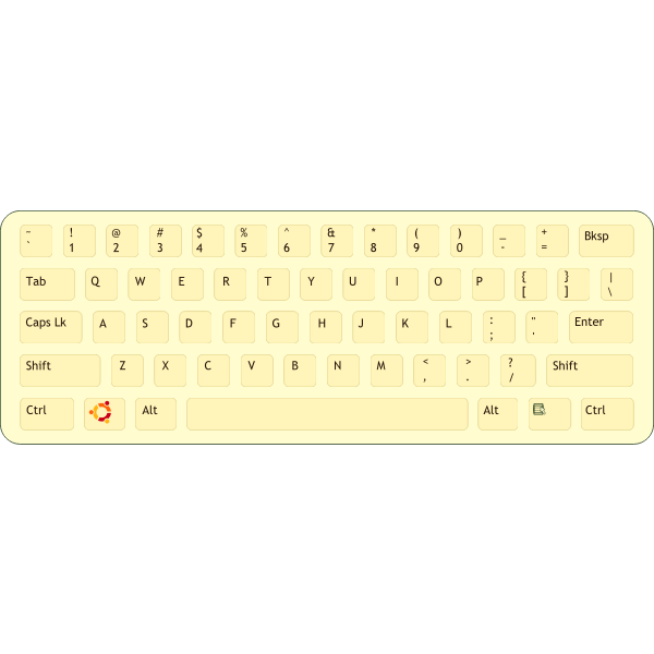SVG Golden qwerty keyboard vector image