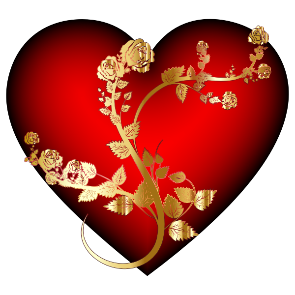 SVG Golden Rose Heart