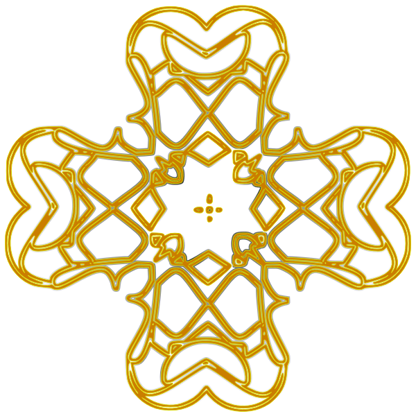 SVG Golden rounded cross outline vector clip art
