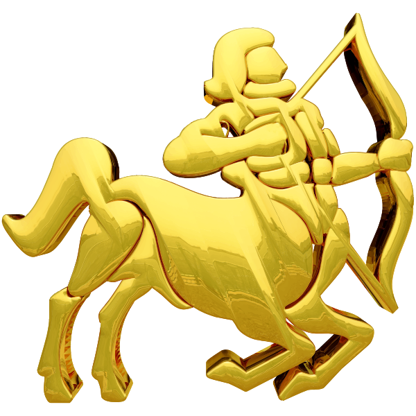 SVG Golden Sagittarius Sign