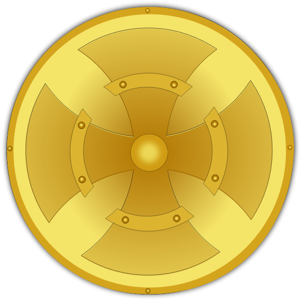 SVG Golden shield vector image