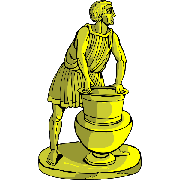 SVG Golden statue of fountain and man