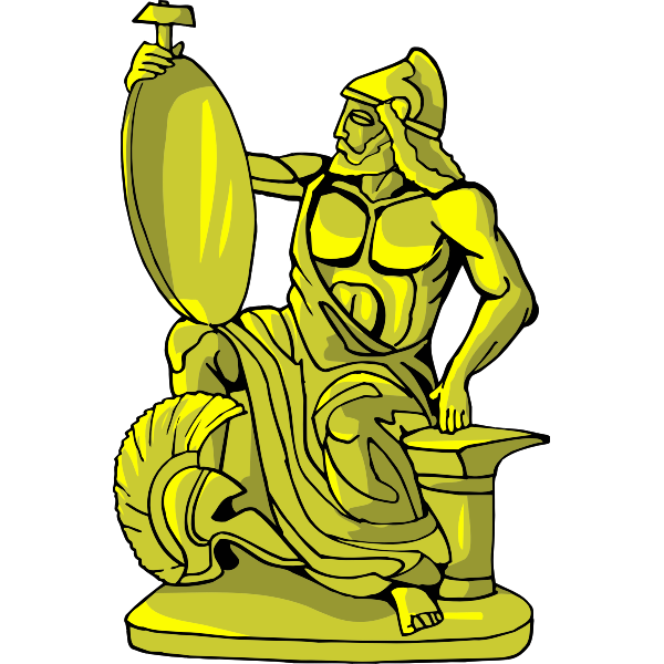 SVG Golden statue of king warrior