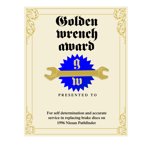 SVG Golden Wrench award