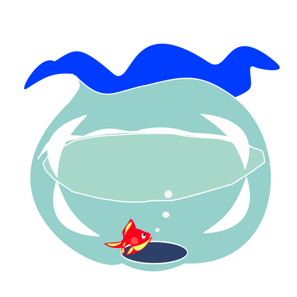 SVG Goldfish in fishbowl vector image