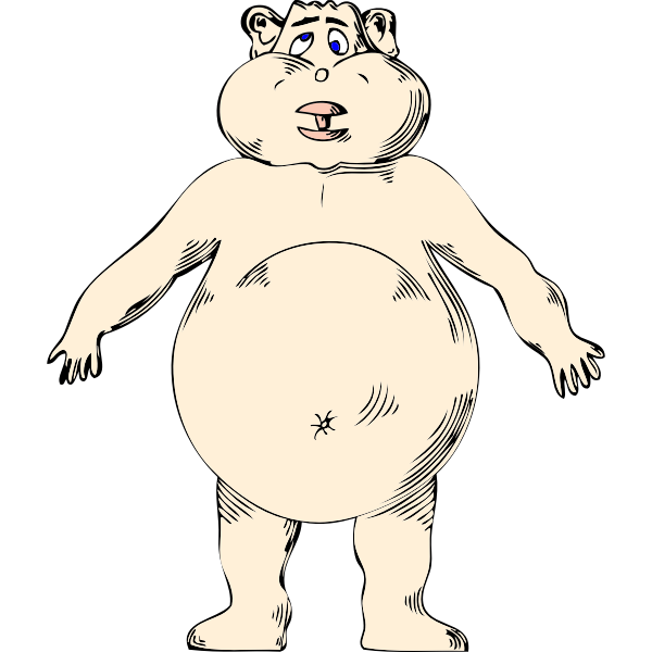 SVG goofy naked fat guy