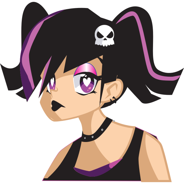 SVG Goth Girl Cartoon Art