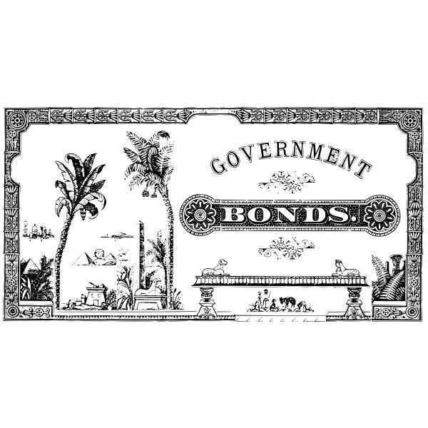 SVG Government Bonds label vector drawing