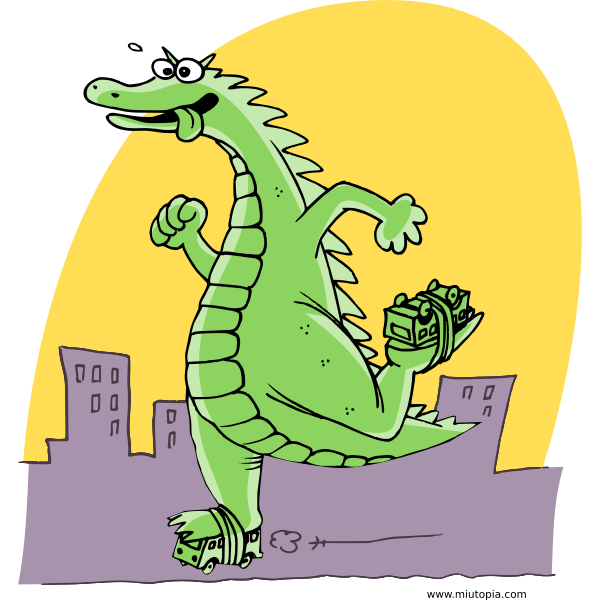 SVG Gozilla running
