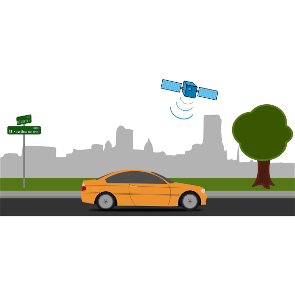 SVG GPS navigation in car vector image