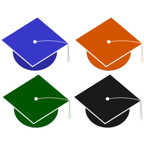 SVG Graduation hats vector illustration