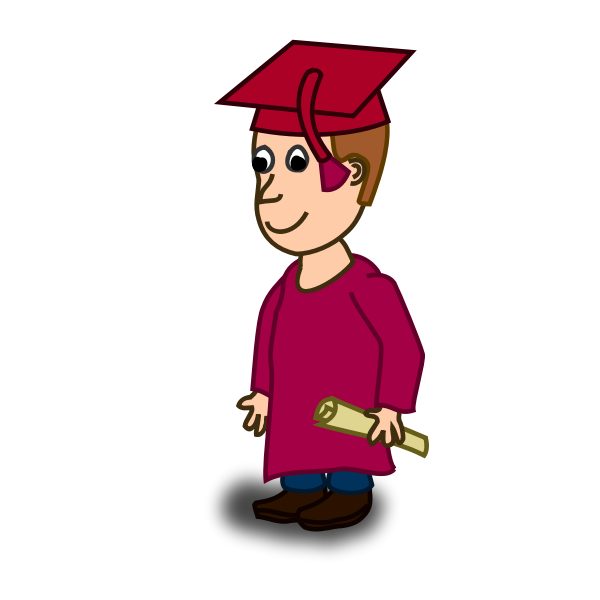 SVG Graduation student comic character vector image
