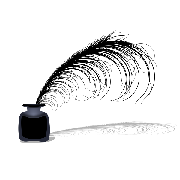SVG Grahics of inkwell with quill pen