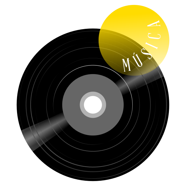 SVG Gramophone record vector drawing