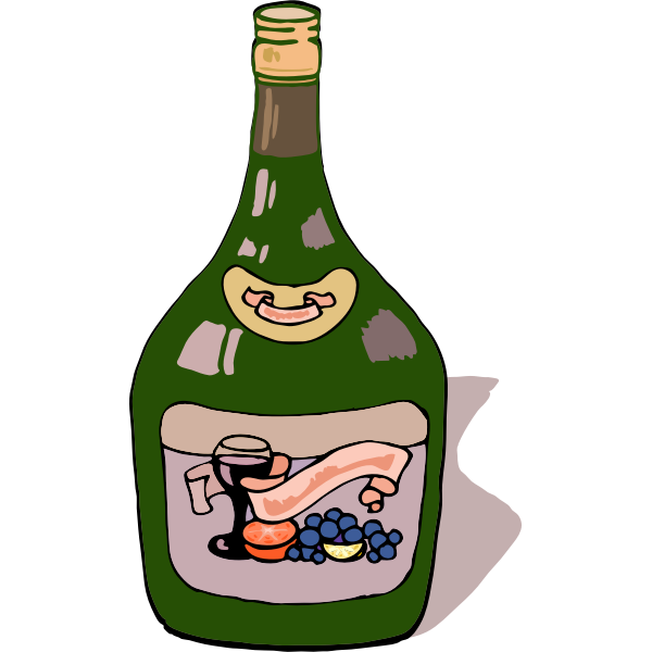 SVG Grape wine bottle vector image