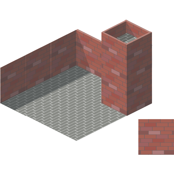 SVG Graphics of 3D of brick chimeney